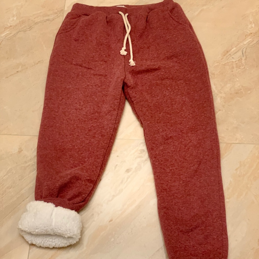 COPY - Women's Winter Sherpa Lined sweatpants,color wine.